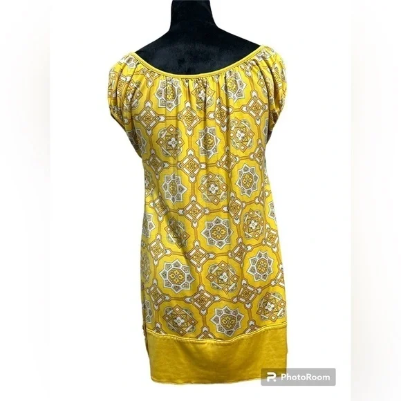Juicy Couture Vintage Y2K Silk Blend Yellow Print Dress Size S - Picture 2 of 8